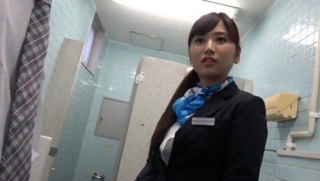 Kawasaki Arisa doesn't mind sucking a dick in the bathroom