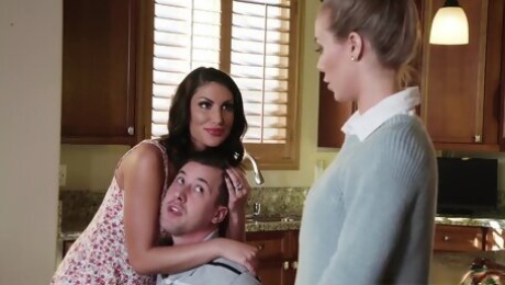 August Ames and Nicole Aniston horny threesome sex
